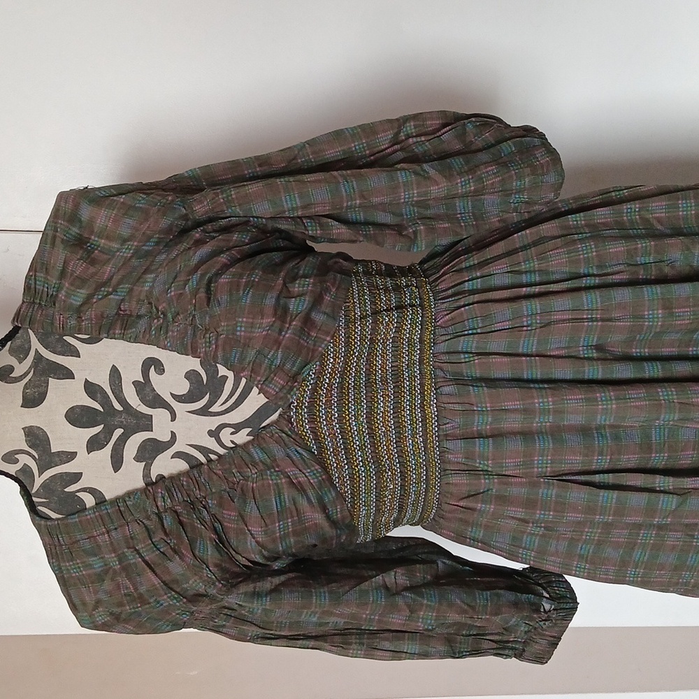 Plaid V-Neck FREE PEOPLE Maxi Dress